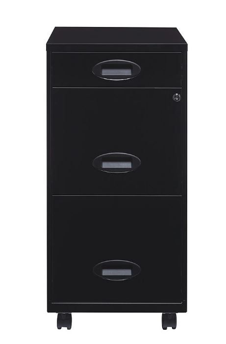 Photo 1 of Space Solutions 18" 3-Drawer Mobile File Cabinet, Black