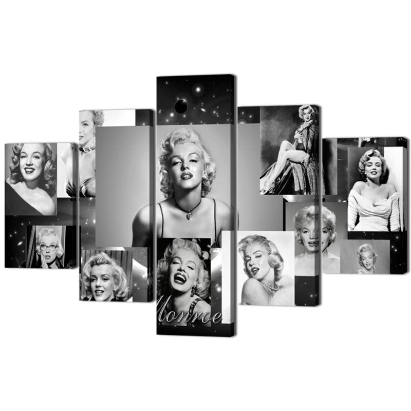 Photo 1 of ***GOOD CONDITION***
Marilyn Monroe Wall Decor Extra Large Retro Painting on Canvas Vintage Black White Wall Art Artwork 5 Piece Posters and Printed Picture for Living Room Giclee Home Decoration Framed (60''Wx40''H)
