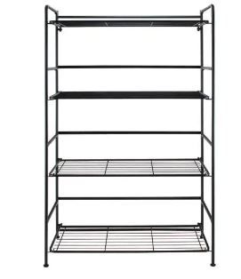 Photo 1 of ***FAIR CONDITION***
Flipshelf Black 4Tier Metal Wire Shelving Unit 265 in W x 43 in H x 12 in D
