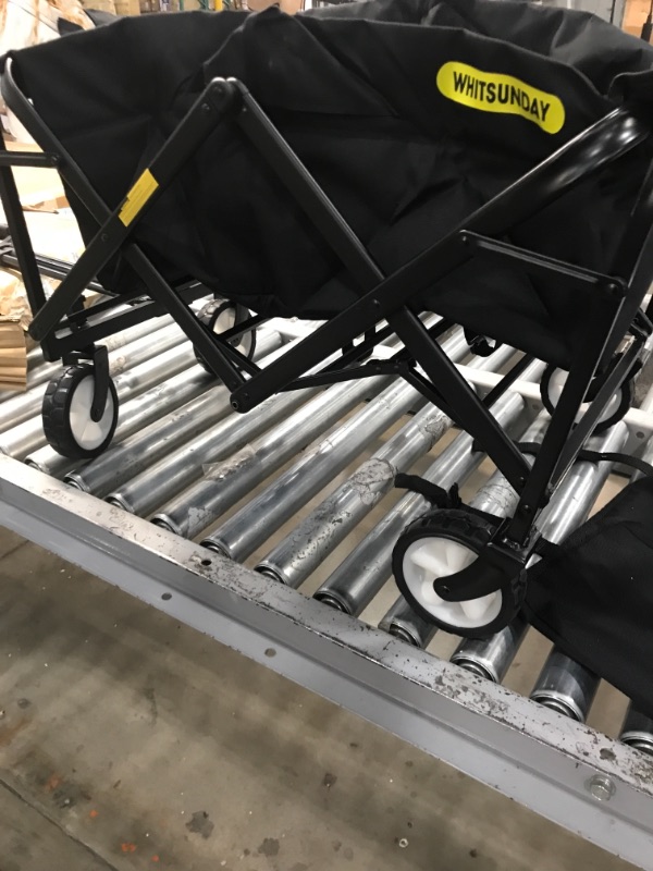 Photo 4 of ***SIMILAR TO COVER PHOTO//NO PUSH PART INCLUDED***WHITSUNDAY Collapsible Folding Garden Outdoor Park Utility Wagon Picnic Camping Cart with 8“ Bearing Fat Wheel and Brake (Standard Size(Plus+) 8" Wheels with Push Bar, Black)
***SIMILAR TO COVER PHOTO//NO