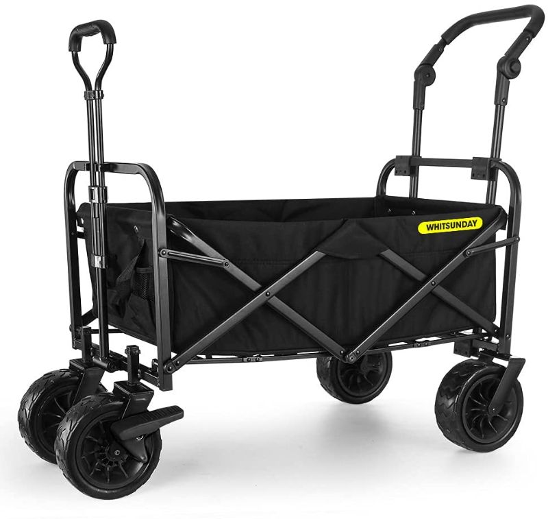 Photo 1 of ***SIMILAR TO COVER PHOTO//NO PUSH PART INCLUDED***WHITSUNDAY Collapsible Folding Garden Outdoor Park Utility Wagon Picnic Camping Cart with 8“ Bearing Fat Wheel and Brake (Standard Size(Plus+) 8" Wheels with Push Bar, Black)
***SIMILAR TO COVER PHOTO//NO