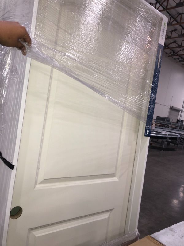 Photo 2 of 32 in. x 80 in. Roman 2-Panel Round Top Right-Handed Hollow-Core Smooth Primed Composite Single Prehung Interior Door
