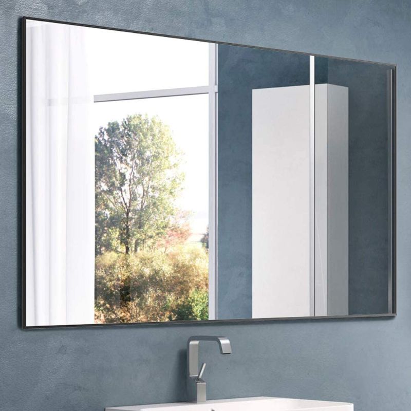 Photo 1 of  Large Modern Wall Mirror, 36" x 24" Rectangle Wall Mounted Mirror Hangs Horizontal or Vertical for Bedroom Bathroom