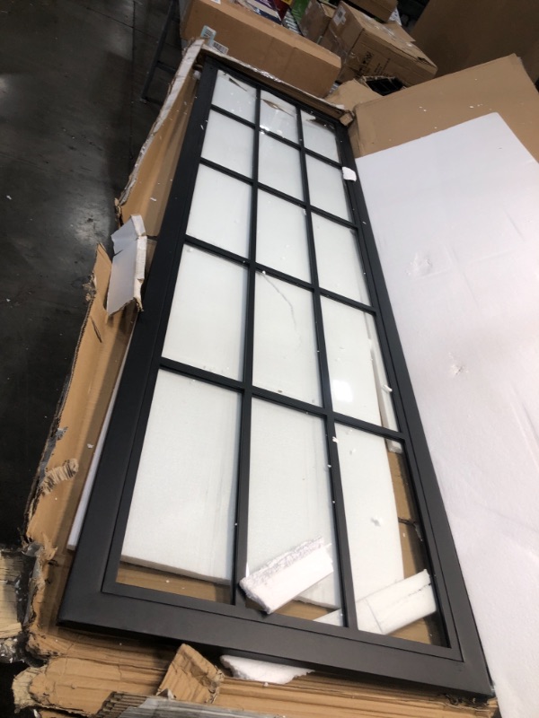 Photo 2 of  24 X 84inch Steel Framed Slab Interior Clear Tempered Glass Sliding Barn Door Panel,Prehung Door Slab