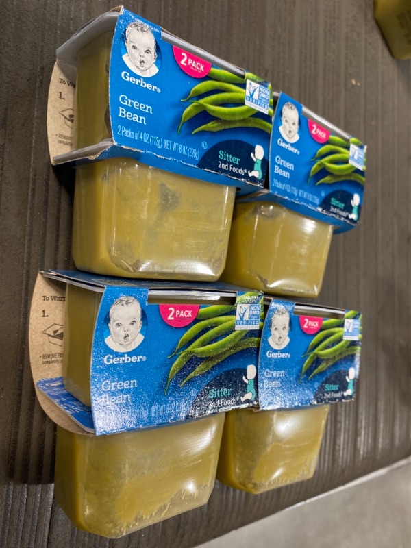 Photo 2 of Gerber 2nd Foods Green Beans Pureed Baby Food, 4 Ounce Tubs, 2 Count (Pack of 8)best by :: 12/31/2021
