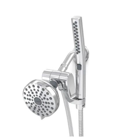 Photo 1 of 12-spray 5 in. High PressureDual Shower Head and Handheld Shower Head in Chrome
