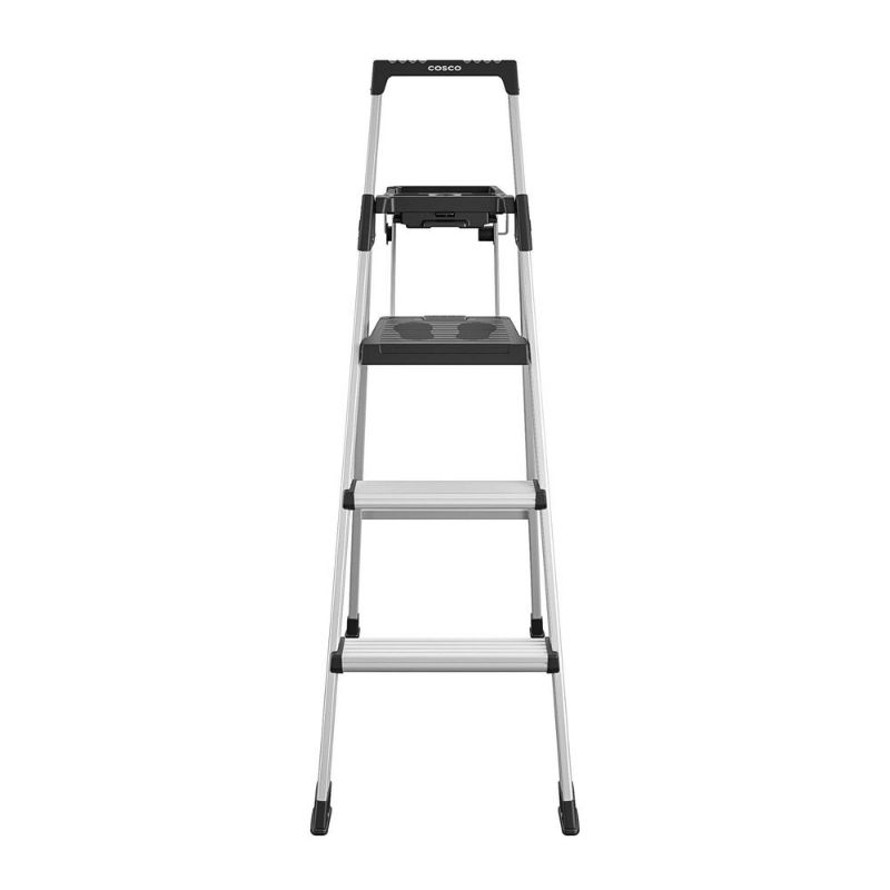 Photo 1 of 5 ft. Aluminum Platform Step Ladder (9 ft. Reach), 225 lbs. Load Capacity Type II Duty Rating
