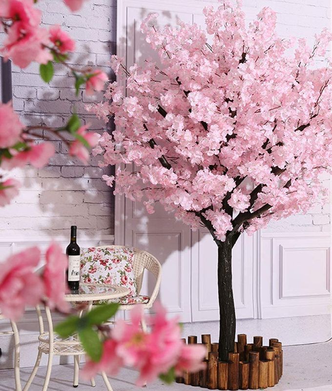 Photo 1 of Artificial Cherry Blossom Trees Handmade Light Pink Tree Indoor Outdoor Home Office Party Wedding (4FT Tall/1.2M)
