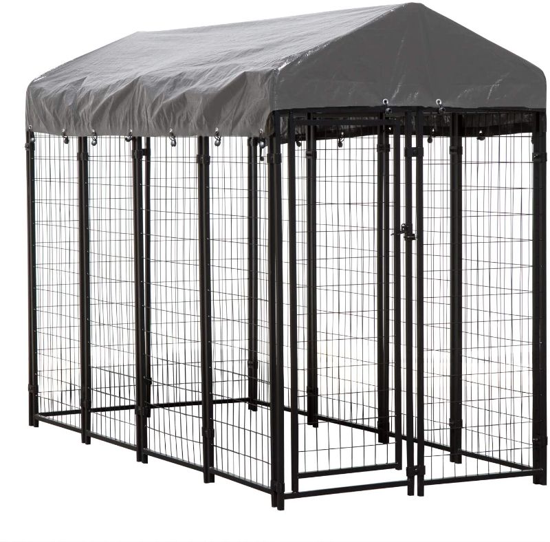 Photo 1 of ***PARTS ONLY***Houseables Dog Kennel, Large Crate for Dogs, 8x4x6 ft, Metal, Welded, Pet Cage, Heavy Duty Playpen, Outdoor, Animal Runs, Yard Wire Fence, Patio Crates, Big Play Pen w/ Cover, Roof, Galvanized Steel
