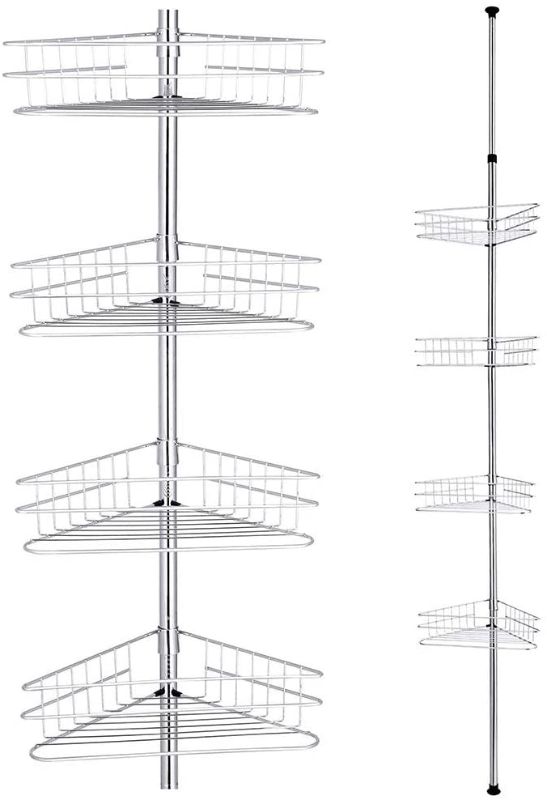 Photo 1 of 4 Tier Metal Bathroom Telescopic Corner Shower Caddy 