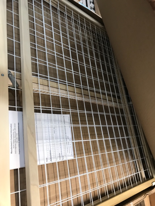 Photo 2 of 50" Wide Extra Wide Wire Mesh Baby Gate: Installs in Extra Wide Opening in Second Without damaging Wall. Pressure Mount. Fits 29.5"-50" Wide (32" Tall, Sustainable Hardwood)
