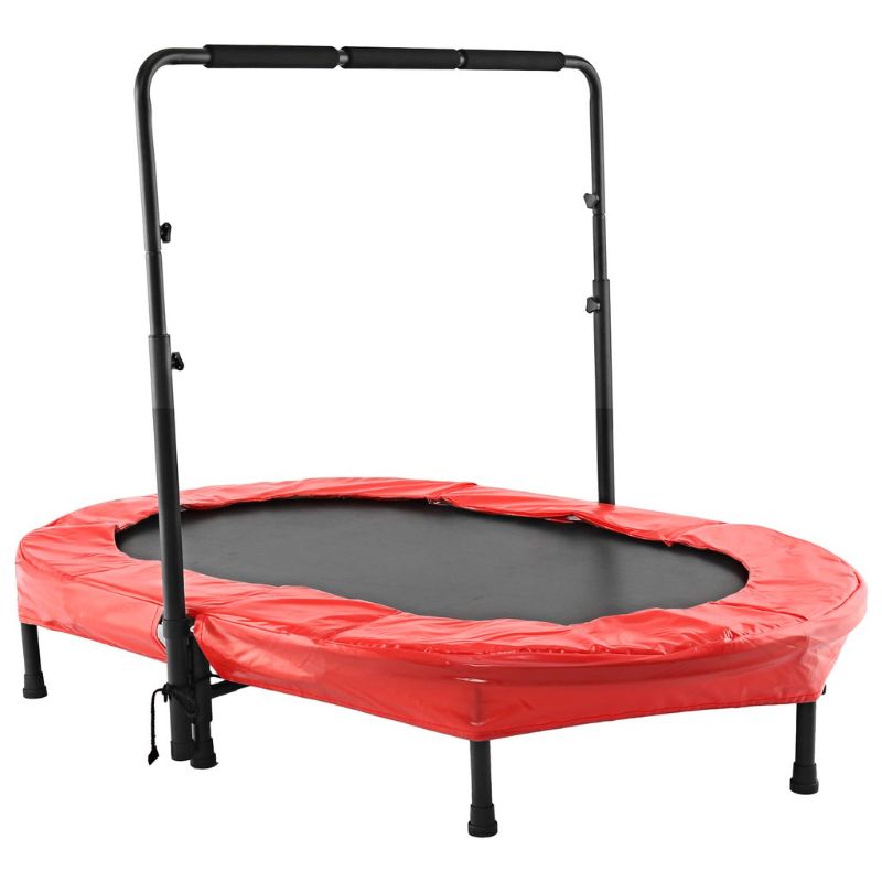 Photo 1 of Ancheer Parent-Child Trampoline Twin Trampoline with Safety Pad Adjustable Handlebar
