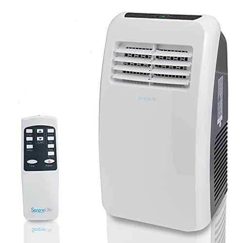 Photo 1 of Portable Electric Air Conditioner Unit - 900W 8000 BTU Power Plug In AC Cold Indoor Room Conditioning System w/ Cooler, Dehumidifier, Fan, Exhaust Hose, Window Seal, Wheels, Remote - SereneLife SLPAC8