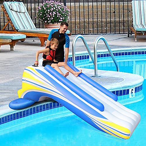 Photo 1 of  Inflatable Water Slide Dock Pool Slide Play Center Swimming Pool with Built in Sprayers for Kids and Adults Water Toy for Summer Backyard Fun