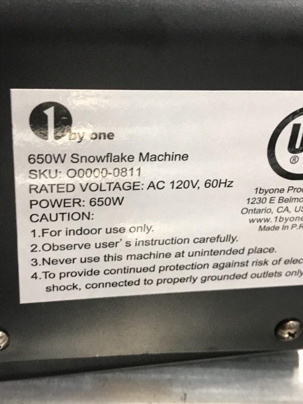 Photo 1 of 1byone 650W Snow Machine Wired Remote Control Great Machine for Kids, Parties, Parades
