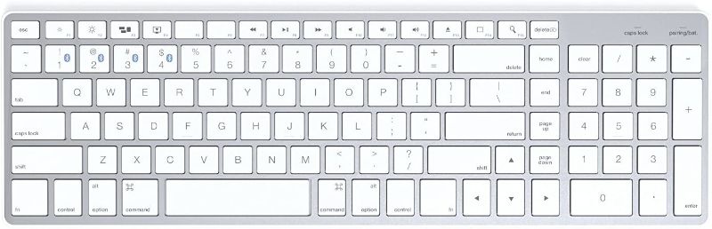 Photo 1 of Satechi Bluetooth Wireless Smart Keyboard with 4-Device Sync - Compatible with MacBook Pro, MacBook Air, iMac, iMac Pro, iPad Pro and iOS Devices (White (Mac)
