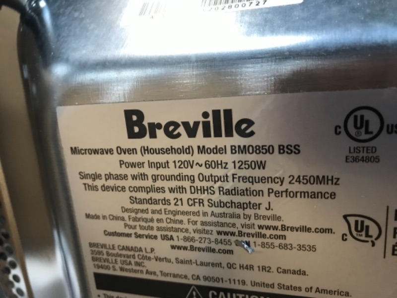 Photo 6 of Breville BMO850BSS the Smooth Wave countertop microwave oven, Brushed Stainless Steel
