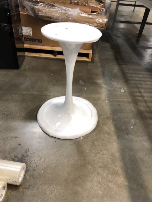 Photo 2 of base only ! Modway Rostrum Modern 44" Round Top Pedestal Kitchen and Dining Room Table in White
