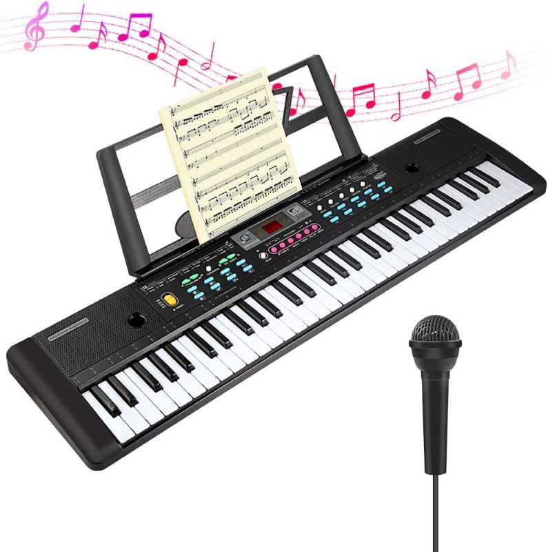 Photo 1 of CHUYANG 61 Keys Keyboard Piano, Electronic Digital Piano with Built-In Speaker Microphone, Sheet Stand and Power Supply, Portable Keyboard Gift Teaching Toy
