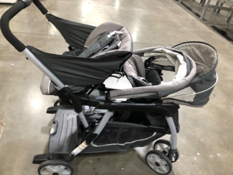 Photo 3 of Graco Ready2Grow LX Stroller | 12 Riding Options | Accepts 2 Graco SnugRide Infant Car Seats, Glacier
