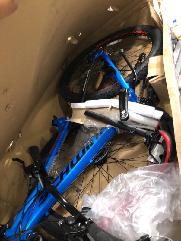 Photo 4 of ***NEEDS REPAIR***      Schwinn Protocol 2.7 Mens and Womens Mountain Bike, 27.5-Inch Wheels, 21-Speed Drivetrain, Lightweight Aluminum Frame, Full Suspension, Matte Blue
