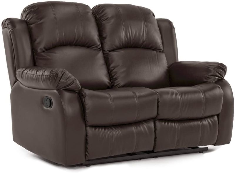 Photo 1 of (BOX 1 OF 2) Furniture Classic Loveseat Bonded Leather-2 Seater Recliner Sofa (Brown)
(THIS IS NOT A COMPLETE SOFA SET) 