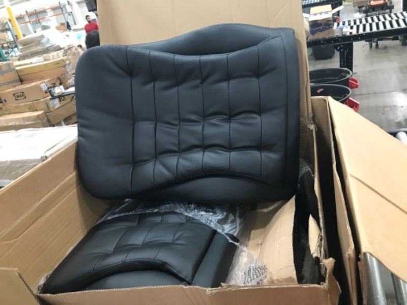 Photo 1 of Boss Vinyl High-Back Chair, Black/Pewter