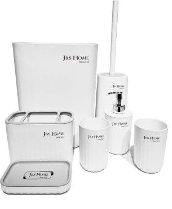 Photo 1 of MSJO Bathroom Accessories Set Nordic Wave Series 7PCS/SET WC Plastic Household Tool Bathroom Products Toilet Accessories Set
