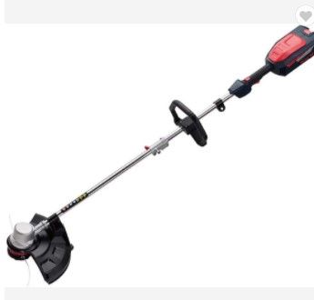 Photo 1 of Worth Garden L103A Red and Black 16 in. 84-Volt Lithium-ion Electric Cordless Brush-less Motor String Trimmer Set
