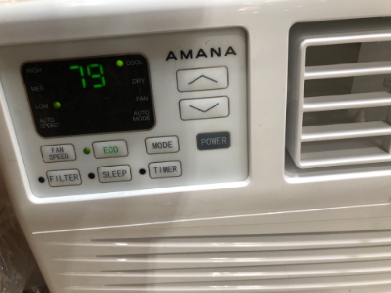 Photo 10 of Amana AMAP121BW 12,000 BTU 115V Window-Mounted Air Conditioner with Remote Control, 12000, White

/missing hardware and parts to the mounting kit //TESTED, POWERS ON
