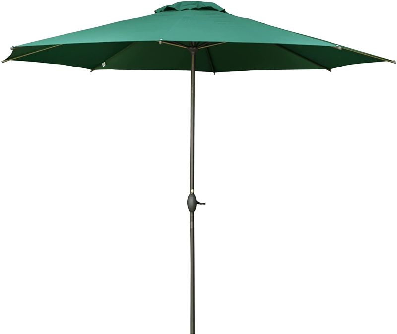 Photo 1 of Abba Patio 11ft Patio Umbrella Outdoor Umbrella Patio Market Table Umbrella with Push Button Tilt and Crank for Garden, Lawn, Deck, Backyard& Pool, Dark Green
