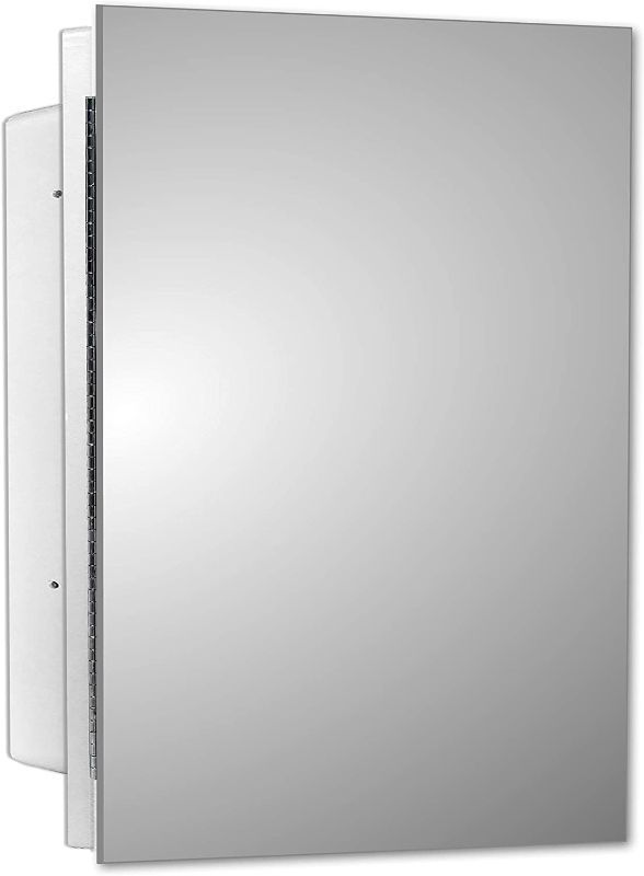 Photo 1 of  Recessed Frameless Polished Edge Mirror Medicine Cabinet | Fixed Shelf | Bathroom | Kitchen | 16" x 22"