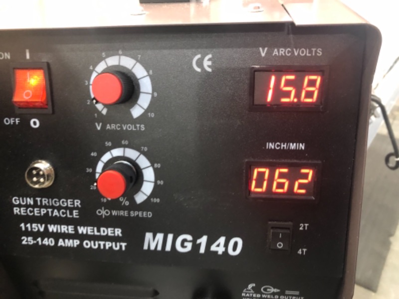 Photo 5 of 140 Amp MIG Wire Welder, Flux Core Aluminum Gas Shielded Welding with 2T/4T Switch Argon Regulator, Metal Wire Feeder