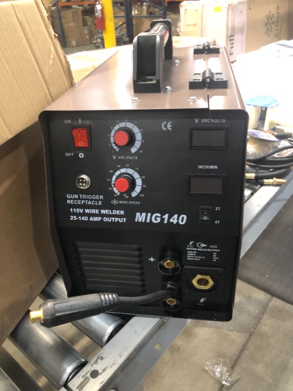 Photo 2 of 140 Amp MIG Wire Welder, Flux Core Aluminum Gas Shielded Welding with 2T/4T Switch Argon Regulator, Metal Wire Feeder