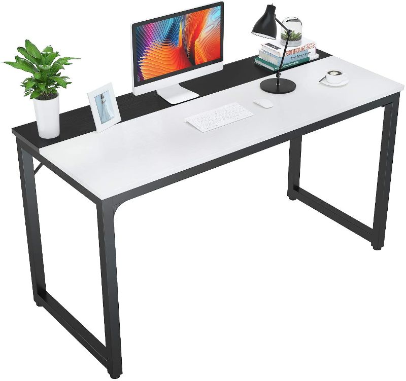 Photo 1 of Foxemart 47 Inch Computer Table Sturdy Office Desk, Modern PC Laptop 47” Writing Study Gaming Desk for Home Office Workstation, White and Black
WOOD CONNECTORS BROKEN.