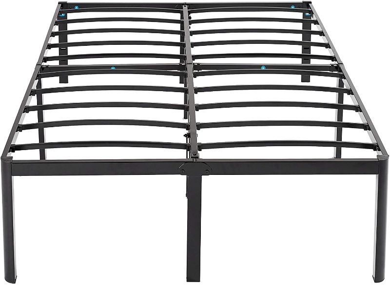 Photo 1 of Amazon Basics Heavy Duty Non-Slip Bed Frame with Steel Slats, Easy Assembly - 18"H, (Full)
