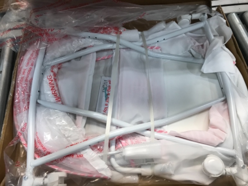 Photo 2 of Dream on Me Lacy Portable 2-in-1 Bassinet and Cradle - Pink/White