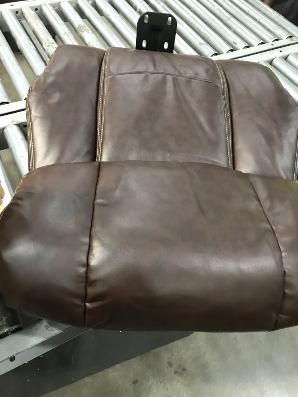 Photo 4 of La-Z-Boy Fairmont Big and Tall Executive Office Chair with Memory Foam Cushions, High-Back with Solid Wood Arms and Base, Bonded Leather, Big & Tall, Biscuit Brown
