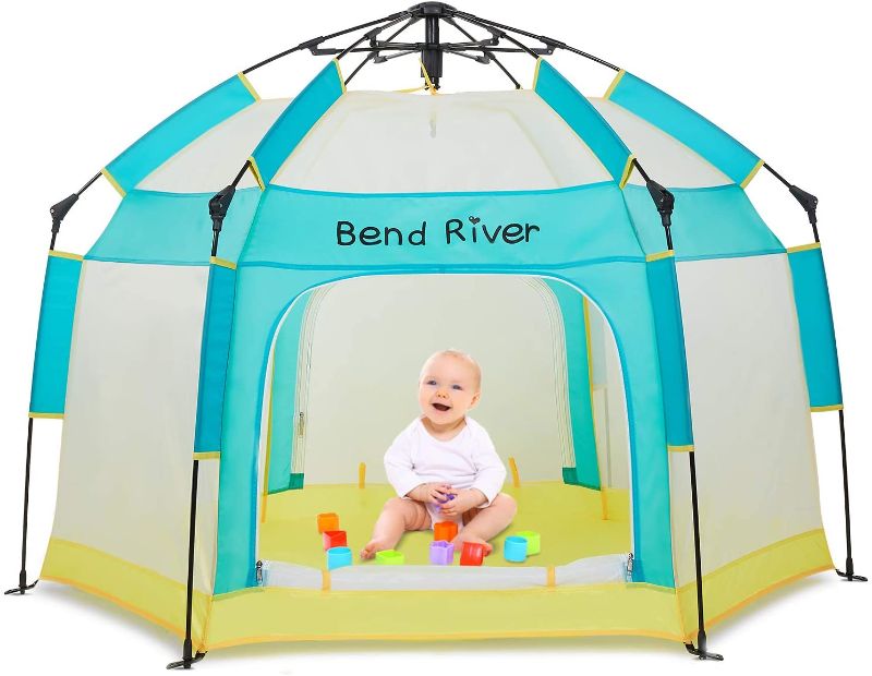 Photo 1 of Bend River Portable Baby Beach Tent, Baby Playpen with Canopy, Toddler Play Yard Indoor and Outdoor, Foldable Mosquito Net for Infant
