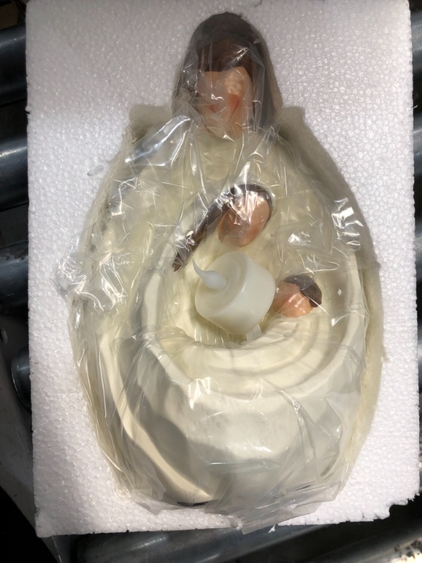 Photo 2 of 8 “ Holy Family Jesus Sculpted Hand-Painted Figure with Tea Light, White