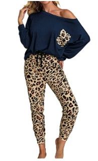 Photo 1 of ROSKIKI Womens 2 Pieces Tie Dye Pajamas Set Sweatpants Sets Long Sleeve Pullover with Long Pants Sweatsuit Set-SMALL 
