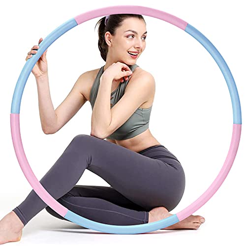 Photo 1 of  Weighted Fitness Exercise Hoop for Adults & Beginners Weight Loss Sports Exercise Hoops Detachable Design Workout Equipment for Women Men