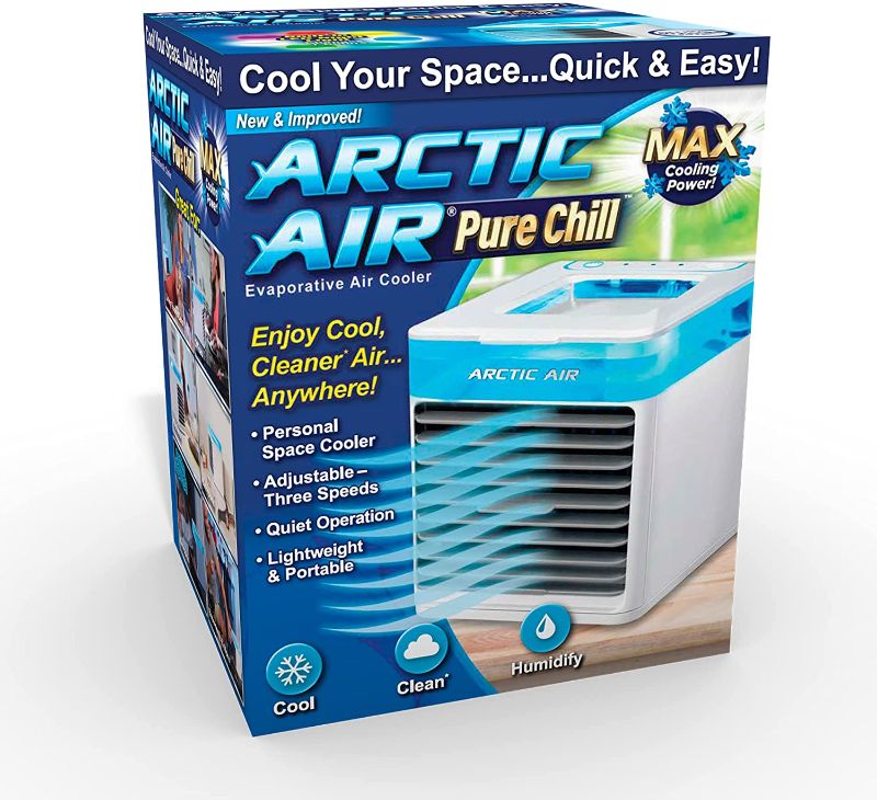 Photo 1 of Ontel Arctic Air Pure Chill Evaporative Ultra Portable Personal Air Cooler with 4-Speed Air Vent, As Seen on TV
