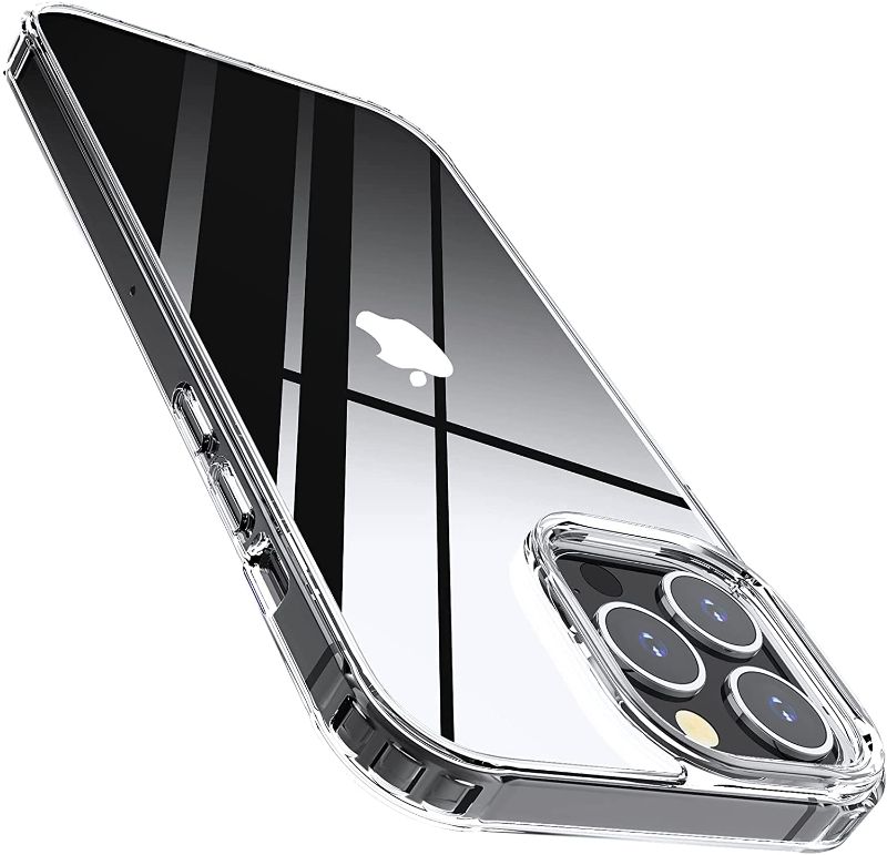Photo 1 of PACK OF 2- Olsenms Compatible for iPhone 13 Pro Max Case Clear, Anti-Yellowing Military Grade Protection Compatible for iPhone 13 Pro Max Case 6.7 2021, Shock-Absorbing Scratch-Resistant
