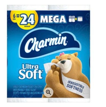 Photo 1 of Charmin Ultra Soft Toilet Paper 24 Mega Rolls 

