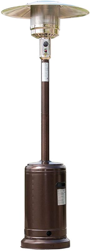 Photo 1 of **parts only ** 48,000 BTU Gas Outdoor Patio Heater with Piezo Ignition System, Wheels for Smooth Mobility, LP Propane Heat CSA Certified and Hammer Finished - Bronze