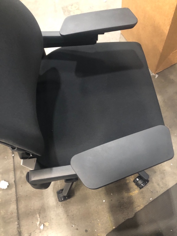 Photo 5 of Steelcase Gesture Office Chair - Cogent: Connect Licorice Fabric, Medium Seat Height, Wrapped Back, Dark on Dark Frame, Lumbar Support
