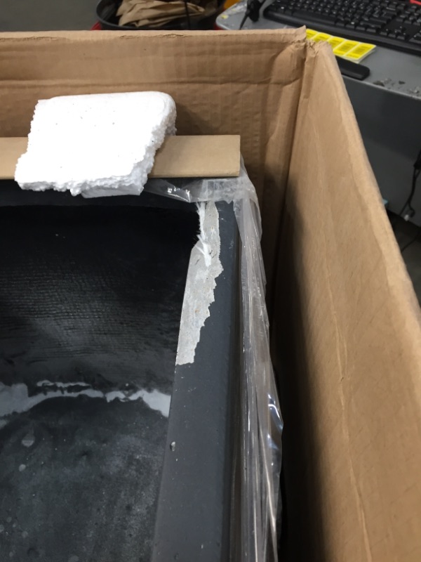 Photo 1 of 15" Kante Lightweight Modern Long Low Outdoor Concrete Rectangular Planter Charcoal Black - Rosemead Home & Garden. 31" x 15" x 15", Charcoal
//some parts are cracked, broken due to shipping 
