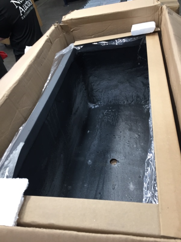 Photo 1 of 15" Kante Lightweight Modern Long Low Outdoor Concrete Rectangular Planter Charcoal Black - Rosemead Home & Garden. 31" x 15" x 15", Charcoal
//some parts are cracked, broken due to shipping 