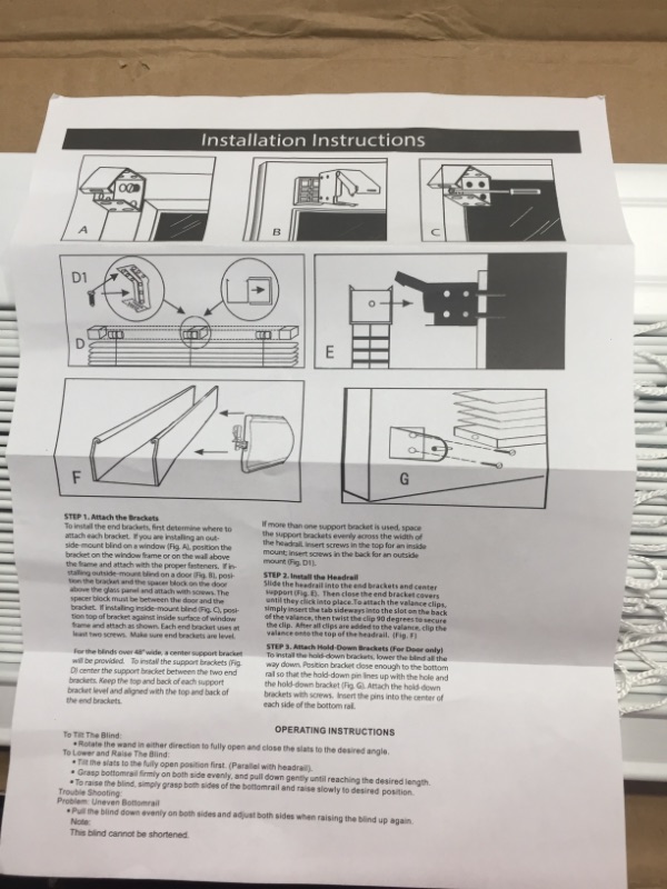 Photo 4 of Achim GII Madera Falsa 2-in Slat Width 46-in x 64-in Cordless White Vinyl Room Darkening Faux Wood Blinds
//missing component 